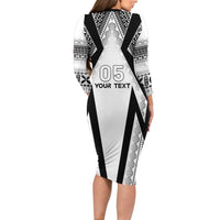 Custom Bula Fiji Football Long Sleeve Bodycon Dress Go Champions - Polynesian Pride
