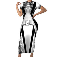 Custom Bula Fiji Football Short Sleeve Bodycon Dress Go Champions - Polynesian Pride