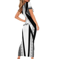 Custom Bula Fiji Football Short Sleeve Bodycon Dress Go Champions - Polynesian Pride