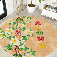 Aloha Hawaii Chilly Christmas Round Carpet Tropical Vibes