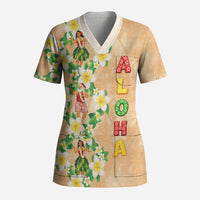 Aloha Hawaii Chilly Christmas Scrub Top Tropical Vibes
