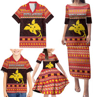 Papua New Guinea Christmas Family Matching Puletasi and Hawaiian Shirt Santa Raggiana LT05 - Polynesian Pride
