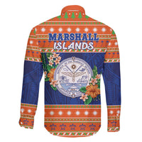 Marshall Islands Christmas Family Matching Long Sleeve Bodycon Dress and Hawaiian Shirt Marshallese Seal Meddi Kirijmoj LT05 - Polynesian Pride