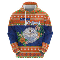 Marshall Islands Christmas Hoodie Marshallese Seal Meddi Kirijmoj