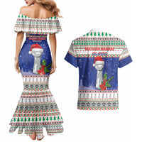 Northern Mariana Islands Christmas Couples Matching Mermaid Dress and Hawaiian Shirt Poinsettia Filis Pasgua LT05 - Polynesian Pride