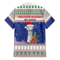 Northern Mariana Islands Christmas Family Matching Tank Maxi Dress and Hawaiian Shirt Poinsettia Filis Pasgua