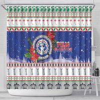 Northern Mariana Islands Christmas Shower Curtain Poinsettia Filis Pasgua