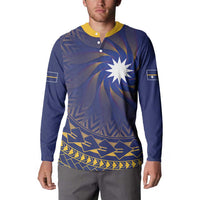 Nauru Angam Day Button Sweatshirt Polynesian Tribal Pattern Unique Style - Polynesian Pride