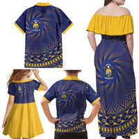 Nauru Angam Day Family Matching Off Shoulder Maxi Dress and Hawaiian Shirt Polynesian Tribal Pattern Unique Style - Polynesian Pride