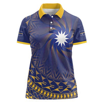 Nauru Angam Day Women Polo Shirt Polynesian Tribal Pattern Unique Style - Polynesian Pride