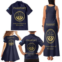 Personalised Federated States Of Micronesia Family Matching Tank Maxi Dress and Hawaiian Shirt FSM Passport - Polynesian Pride