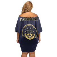 Personalised Federated States Of Micronesia Off Shoulder Short Dress FSM Passport - Polynesian Pride