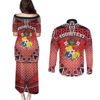 Personalised Tonga Constitution Day Couples Matching Puletasi and Long Sleeve Button Shirt 150 Years Jubilee - Polynesian Pride