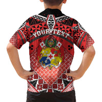 Personalised Tonga Constitution Day Family Matching Off Shoulder Short Dress and Hawaiian Shirt 150 Years Jubilee - Polynesian Pride