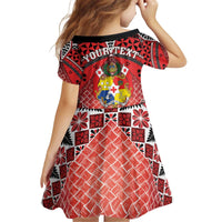 Personalised Tonga Constitution Day Kid Short Sleeve Dress 150 Years Jubilee - Polynesian Pride