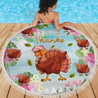 Hawaii Thanksgiving Beach Blanket Funny Turkey Dabbing Dance LT05 - Polynesian Pride
