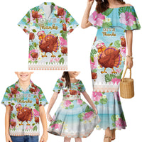 Hawaii Thanksgiving Family Matching Mermaid Dress and Hawaiian Shirt Funny Turkey Dabbing Dance LT05 - Polynesian Pride