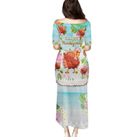 Hawaii Thanksgiving Family Matching Puletasi Dress and Hawaiian Shirt Funny Turkey Dabbing Dance LT05 - Polynesian Pride
