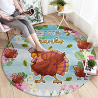 Hawaii Thanksgiving Round Carpet Funny Turkey Dabbing Dance LT05 - Polynesian Pride