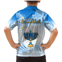 Polynesia Hanukkah Festival Family Matching Mermaid Dress and Hawaiian Shirt With Menorah Polynesian Style LT05 - Polynesian Pride