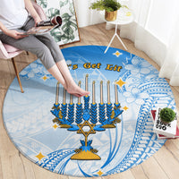 Polynesia Hanukkah Festival Round Carpet With Menorah Polynesian Style LT05 - Polynesian Pride
