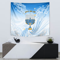 Polynesia Hanukkah Festival Tapestry With Menorah Polynesian Style LT05 - Polynesian Pride