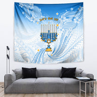 Polynesia Hanukkah Festival Tapestry With Menorah Polynesian Style LT05 - Polynesian Pride