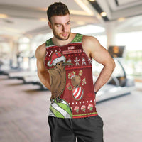 New Zealand Kiwi Christmas Men Tank Top Paua Shell Glitter Green