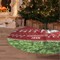 New Zealand Kiwi Christmas Tree Skirt Paua Shell Glitter Green