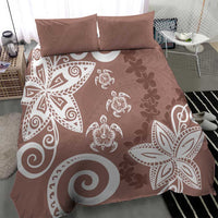 Polynesia Bedding Set Brown Tribal Turtle Floral Pattern