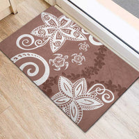 Polynesia Rubber Doormat Brown Tribal Turtle Floral Pattern