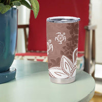 Polynesia Tumbler Cup Brown Tribal Turtle Floral Pattern