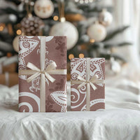 Polynesia Wrapping Paper Brown Tribal Turtle Floral Pattern - Polynesian Pride