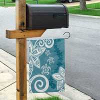 Polynesia Garden Flag Hippie Blue Tribal Turtle Floral Pattern