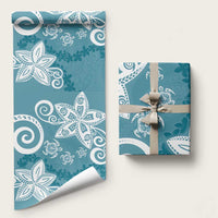 Polynesia Wrapping Paper Hippie Blue Tribal Turtle Floral Pattern - Polynesian Pride