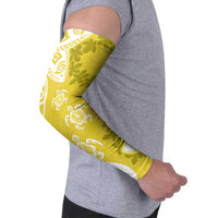Polynesia Arm Sleeves Yellow Tribal Turtle Floral Pattern - Polynesian Pride