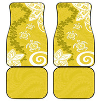 Polynesia Car Mats Yellow Tribal Turtle Floral Pattern