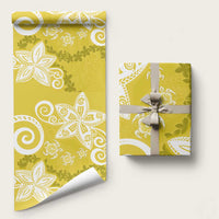 Polynesia Wrapping Paper Yellow Tribal Turtle Floral Pattern - Polynesian Pride