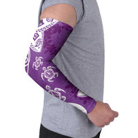 Polynesia Arm Sleeves Purple Tribal Turtle Floral Pattern - Polynesian Pride