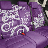 Polynesia Back Car Seat Cover Purple Tribal Turtle Floral Pattern