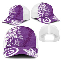 Polynesia Mesh Trucker Cap Purple Tribal Turtle Floral Pattern LT05 - Polynesian Pride
