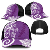 Polynesia Mesh Trucker Cap Purple Tribal Turtle Floral Pattern LT05 - Polynesian Pride