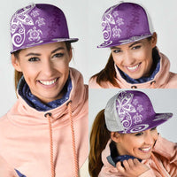 Polynesia Mesh Trucker Cap Purple Tribal Turtle Floral Pattern LT05 - Polynesian Pride