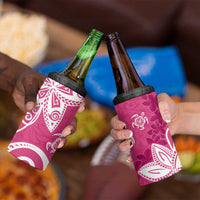 Polynesia 4 in 1 Can Cooler Tumbler Pink Tribal Turtle Floral Pattern