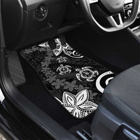 Polynesia Car Mats Black Tribal Turtle Floral Pattern