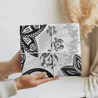 Polynesia Wrapping Paper White Tribal Turtle Floral Pattern - Polynesian Pride