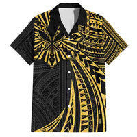 Hawaii And Philippines Family Matching Puletasi and Hawaiian Shirt Kanaka Maoli With Tribal Sun Together Gold