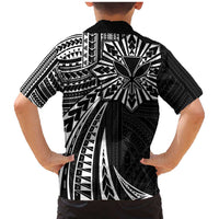 Hawaii And Philippines Family Matching Mermaid Dress and Hawaiian Shirt Kanaka Maoli With Tribal Sun Together Black