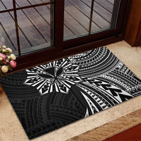 Hawaii And Philippines Rubber Doormat Kanaka Maoli With Tribal Sun Together Black