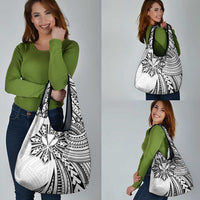 Hawaii And Philippines Grocery Bag Kanaka Maoli With Tribal Sun Together White